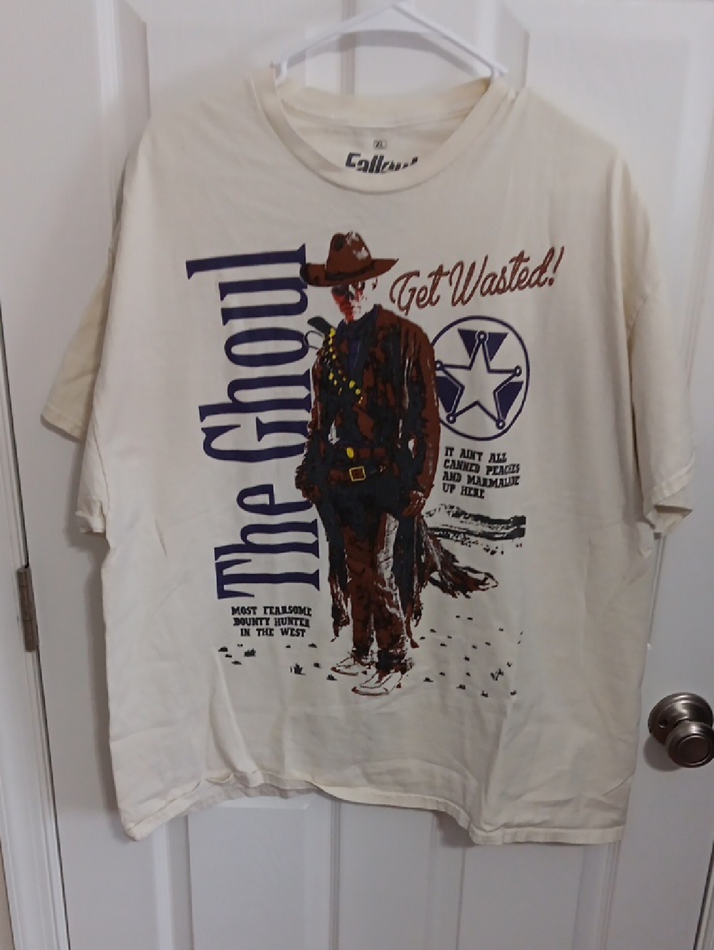 Fallout The Ghoul Logo Tee - Cream with Black Print